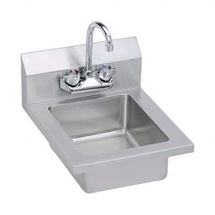 ELKAY - Stainless Steel Sinks Type: Hand Sink Wall Mount w/Manual Faucet Outside Length: 14 (Inch) - Exact Industrial Supply