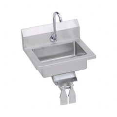 ELKAY - Stainless Steel Sinks Type: Hand Sink Wall Mount w/Knee Valve Outside Length: 18 (Inch) - Exact Industrial Supply