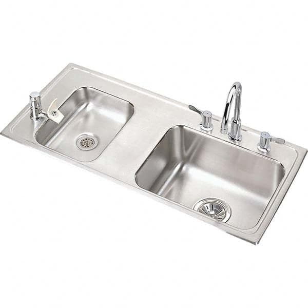 ELKAY - Stainless Steel Sinks Type: Drop In Sink Outside Length: 37-1/4 (Inch) - Exact Industrial Supply