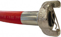 Continental ContiTech - 3/4" ID x 1.1" OD 50' Long Jackhammer Hose - Universal Style Coupling Ends, 300 Working psi, 180°, 3/4" Fitting, Red - Exact Industrial Supply