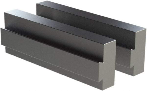 CarveSmart - 3/4" Wide x 2" High x 3/4" Thick, Flat/No Step Vise Jaw - Soft, Aluminum, Fixed Jaw, Compatible with 6" Vises - Exact Industrial Supply