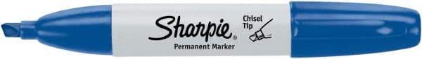 Sharpie - Blue Permanent Marker - Chisel Tip, AP Nontoxic Ink - Exact Industrial Supply