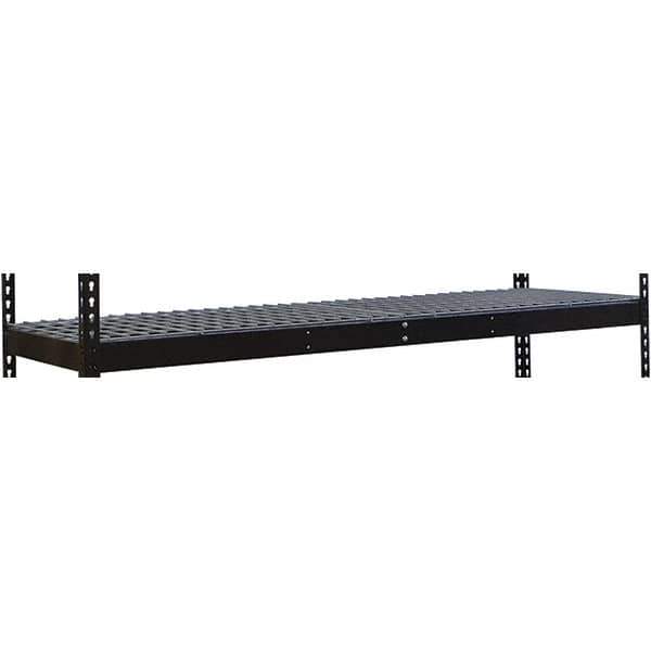 Hallowell - 72" Wide, Open Shelving Accessory/Component - Steel, 48" Deep, Use with Black Rivetwell Double Rivet Boltless Shelving - Exact Industrial Supply