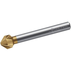 Walter-Titex - 23mm Head Diam, 10mm Shank Diam, 3 Flute 90° High Speed Steel Countersink - TiN Finish, 67mm OAL, Single End, Straight Shank, Right Hand Cut - Exact Industrial Supply