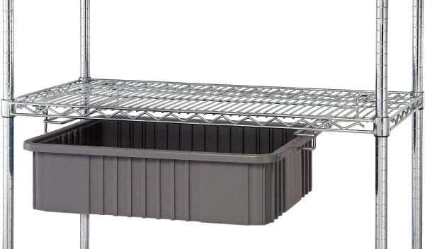 Quantum Storage - 2" Wide, Open Shelving Accessory/Component - Chrome, Chrome Finish, 24" Long, Use with Wire Shelving Units - Exact Industrial Supply