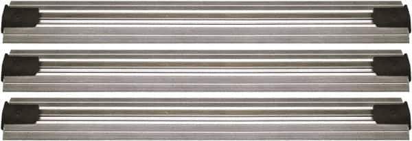 Quantum Storage - 2-1/2" Wide, Open Shelving Accessory/Component - Aluminum, Anodized Aluminum Finish, 72" Long, Use with Wire Shelving Units - Exact Industrial Supply