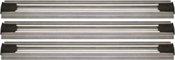 Quantum Storage - 2-1/2" Wide, Open Shelving Accessory/Component - Aluminum, Anodized Aluminum Finish, 84" Long, Use with Wire Shelving Units - Exact Industrial Supply