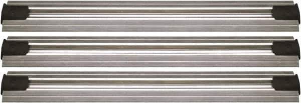 Quantum Storage - 2-1/2" Wide, Open Shelving Accessory/Component - Aluminum, Anodized Aluminum Finish, 108" Long, Use with Wire Shelving Units - Exact Industrial Supply