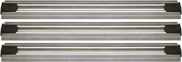 Quantum Storage - 2-1/2" Wide, Open Shelving Accessory/Component - Aluminum, Anodized Aluminum Finish, 132" Long, Use with Wire Shelving Units - Exact Industrial Supply