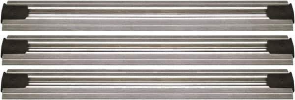 Quantum Storage - 2-1/2" Wide, Open Shelving Accessory/Component - Aluminum, Anodized Aluminum Finish, 204" Long, Use with Wire Shelving Units - Exact Industrial Supply