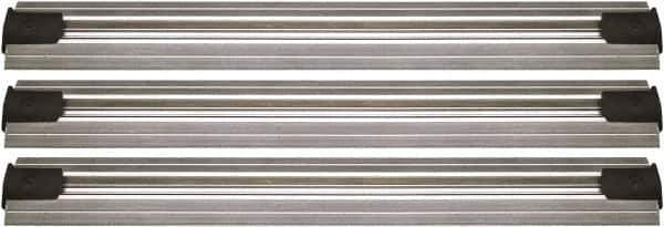 Quantum Storage - 2-1/2" Wide, Open Shelving Accessory/Component - Aluminum, Anodized Aluminum Finish, 228" Long, Use with Wire Shelving Units - Exact Industrial Supply