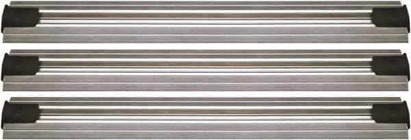 Quantum Storage - 2-1/2" Wide, Open Shelving Accessory/Component - Aluminum, Anodized Aluminum Finish, 240" Long, Use with Wire Shelving Units - Exact Industrial Supply