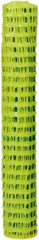 Tenax - 50' Long x 4' High, Fluorescent Yellow Green Temporary Warning Barrier Fence - 2" x 2" Mesh - Exact Industrial Supply