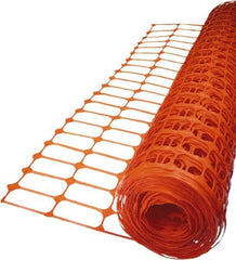 Tenax - 50' Long x 4' High, Orange Temporary Warning Barrier Fence - 3-1/2" x 1-1/2" Mesh - Exact Industrial Supply
