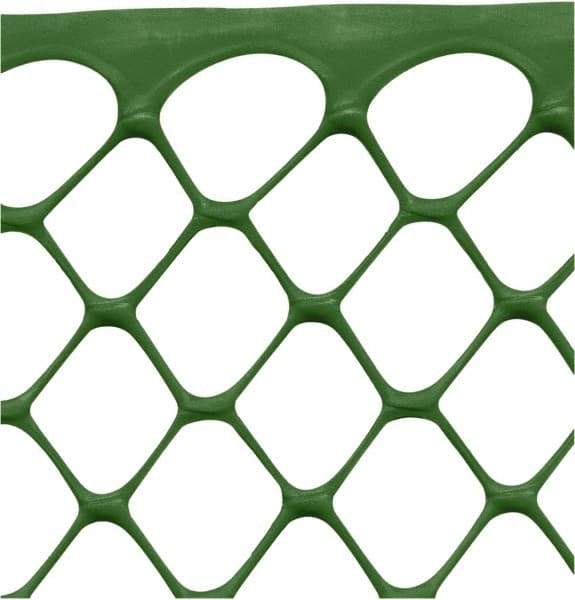Tenax - 50' Long x 4' High, Green Temporary Warning Barrier Fence - 1-1/2" x 1-1/2" Mesh - Exact Industrial Supply