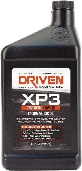 Joe Gibbs Driven Racing Oil - 1 Quart Synthetic Racing Oil - Grade 10W-30 - Exact Industrial Supply