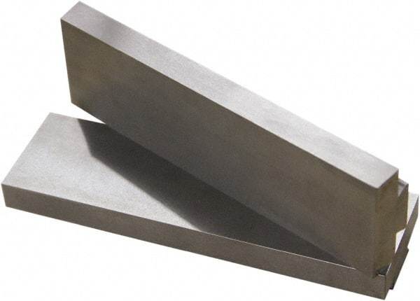 CarveSmart - 1/2" Wide x 1.74" High x 1/2" Thick, Flat/No Step Vise Jaw - Hard, Steel, Fixed Jaw, Compatible with 6" Vises - Exact Industrial Supply