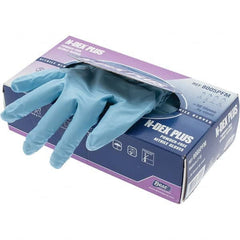 Disposable Gloves: Size Medium, 8 mil, Nitrile-Coated, Nitrile Blue, 9-1/2″ Length, Smooth, FDA Approved, Static Dissipative