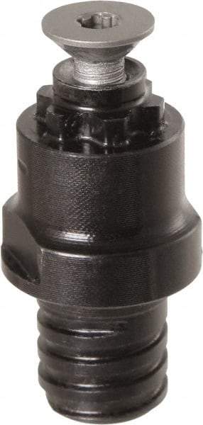 Iscar - 15mm Diam Slotting Cutter Adapter - Threaded Shank, 32.7mm OAL, T12 Taper - Exact Industrial Supply