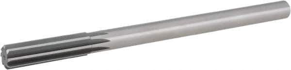 Hertel - 13/16" Cobalt 8 Flute Chucking Reamer - Straight Flute, Straight Shank, 2-1/2" Flute Length, 9-1/2" OAL - Exact Industrial Supply