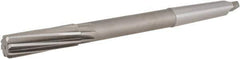 Hertel - 27/32" High Speed Steel 12 Flute Chucking Reamer - Spiral Flute, 2MT Morse Taper Shank, 2-1/2" Flute Length, 9-1/2" OAL - Exact Industrial Supply
