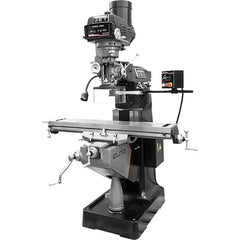 Jet - 9" Table Width x 49" Table Length, Variable Speed Pulley Control, 3 Phase Knee Milling Machine - R8 Spindle Taper, 3 hp - Exact Industrial Supply