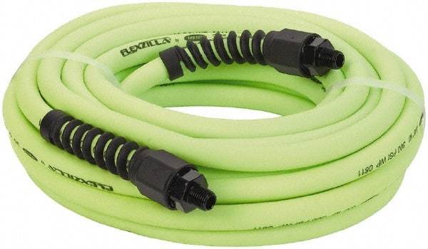 Legacy - 3/8" ID x 0.61" OD 35' Long Multipurpose Air Hose - MNPT x MNPT Ends, 300 Working psi, 150°, 1/4" Fitting, Green - Exact Industrial Supply