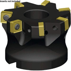 Kennametal - 9 Inserts, 3" Cut Diam, 1" Arbor Diam, 9.16mm Max Depth of Cut, Indexable Square-Shoulder Face Mill - 2° Lead Angle, 1-3/4" High, SN_J31252EN__ Insert Compatibility, Series KSSM - Exact Industrial Supply