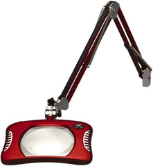 O.C. White - 43 Inch, Spring Suspension, Clamp on, LED, Blaze Red, Magnifying Task Light - 8 Watt, 7.5 and 15 Volt, 2x Magnification, 5-1/4 Inch Wide, 7 Inch Long - Exact Industrial Supply