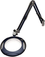 O.C. White - 43 Inch, Spring Suspension, Clamp on, LED, Spectre Blue, Magnifying Task Light - 8 Watt, 7.5 and 15 Volt, 2x Magnification, 5-1/4 Inch Wide, 7-1/2 Inch Long - Exact Industrial Supply