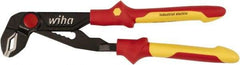 Wiha - 10" OAL, 2" Max Capacity, Water Pump Tongue & Groove Pliers - Straight Straight, Soft Grip Handles - Exact Industrial Supply