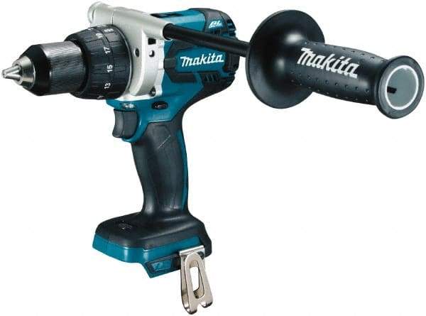 Makita - 18 Volt 1/2" Chuck Pistol Grip Handle Cordless Drill - 0-400 & 0-1500 RPM, Keyless Chuck, Reversible, Lithium-Ion Batteries Not Included - Exact Industrial Supply