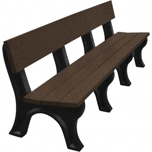 Vestil - 8' Long x 26-1/4" Wide, Recycled Plastic Bench Seat - Exact Industrial Supply