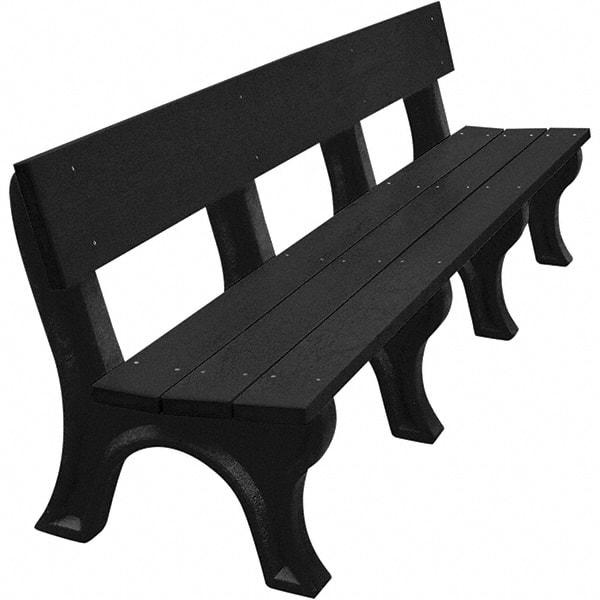 Vestil - 8' Long x 26-1/4" Wide, Recycled Plastic Bench Seat - Exact Industrial Supply