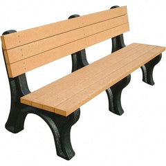 Vestil - 6' Long x 26-1/8" Wide, Recycled Plastic Bench Seat - Exact Industrial Supply