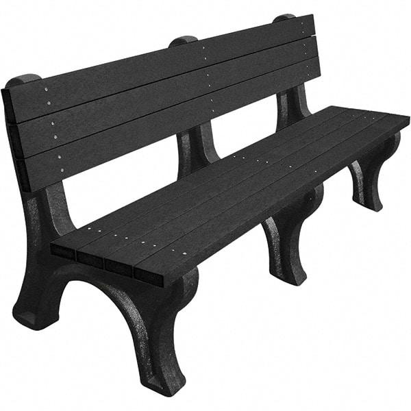 Vestil - 6' Long x 26-1/8" Wide, Recycled Plastic Bench Seat - Exact Industrial Supply