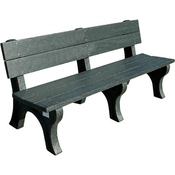 Vestil - 6' Long x 26-1/4" Wide, Recycled Plastic Bench Seat - Exact Industrial Supply