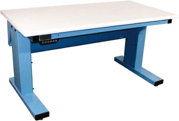 Proline - No Drawers, Work Bench - 1,000 Lb Capacity, Plastic Laminate Top, Light Blue, 30" Wide x 30-1/2" High x 72" Long - Exact Industrial Supply