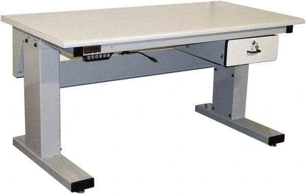 Proline - No Drawers, Work Bench - 1,000 Lb Capacity, Static Dissipative Top, Light Blue, 30" Wide x 30-1/2" High x 72" Long - Exact Industrial Supply