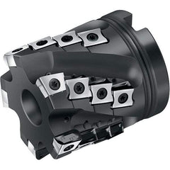 Walter - 80mm Cut Diam, 32mm Arbor Diam, 58mm Max Depth of Cut, Indexable Square-Shoulder Face Mill - 90° Lead Angle, 85mm High, XNHX1306..R & LNHX120604R Insert Compatibility, Through Coolant, Series M3255 - Exact Industrial Supply