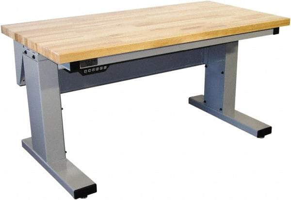 Proline - No Drawers, Work Bench - 1,000 Lb Capacity, Butcher Block Maple Top, Light Gray, 30" Wide x 30-1/2" High x 72" Long - Exact Industrial Supply