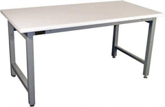 Proline - No Drawers, Work Bench - 5,000 Lb Capacity, Plastic Laminate Top, Light Gray, 36" Wide x 30" High x 60" Long - Exact Industrial Supply