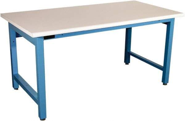 Proline - No Drawers, Work Bench - 5,000 Lb Capacity, Plastic Laminate Top, Light Blue, 36" Wide x 30" High x 60" Long - Exact Industrial Supply