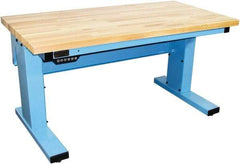 Proline - No Drawers, Work Bench - 1,000 Lb Capacity, Butcher Block Maple Top, Light Blue, 30" Wide x 30-1/2" High x 72" Long - Exact Industrial Supply