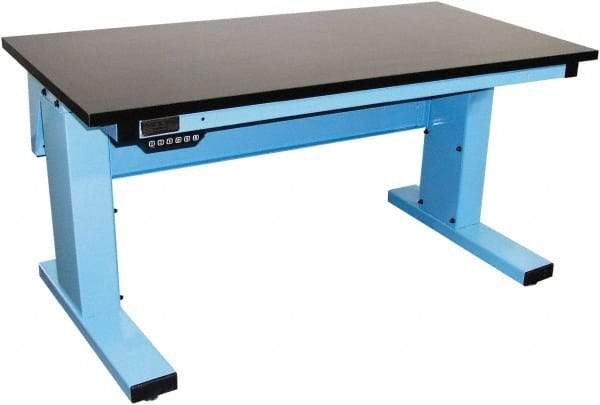 Proline - No Drawers, Work Bench - 1,000 Lb Capacity, Epoxy Resin Top, Light Blue, 30" Wide x 30-1/2" High x 72" Long - Exact Industrial Supply