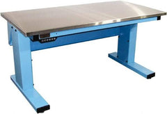 Proline - No Drawers, Work Bench - 1,000 Lb Capacity, Stainless Steel Top, Light Blue, 30" Wide x 30-1/2" High x 72" Long - Exact Industrial Supply