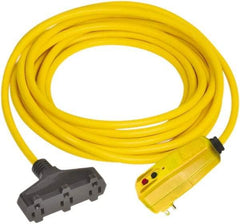 Tower - 3 Outlet, 125 Volt, 15 Amp Rating, Right Angle, Commercial, Industrial GFCI - 25 Ft. Long Cord - Exact Industrial Supply