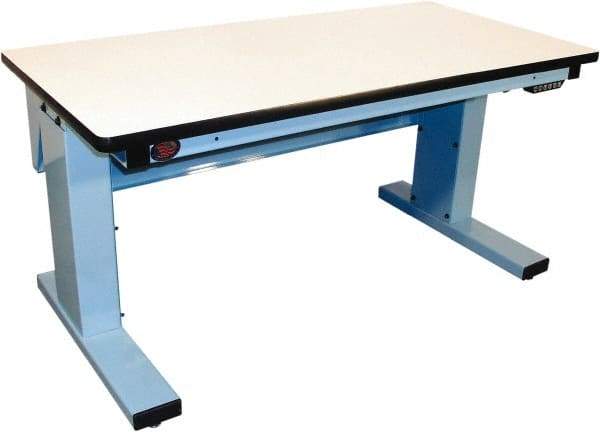 Proline - No Drawers, Work Bench - 1,000 Lb Capacity, Plastic Laminate Top, Light Blue, 30" Wide x 30-1/2" High x 72" Long - Exact Industrial Supply