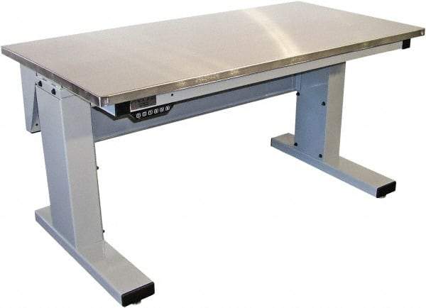 Proline - No Drawers, Work Bench - 1,000 Lb Capacity, Stainless Steel Top, Light Gray, 30" Wide x 30-1/2" High x 72" Long - Exact Industrial Supply