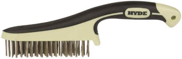 Hyde Tools - Stainless Steel Surface Preparation Wire Brush - 1" Bristle Length, 5" Wide - Exact Industrial Supply